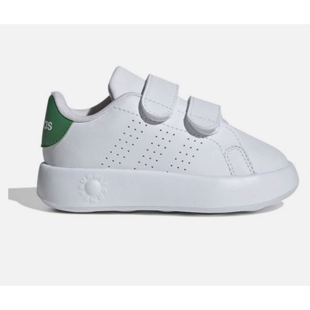 NIB Adidas Advantage Toddler Shoes Cloud White Green Velcro Sneakers 4K New
